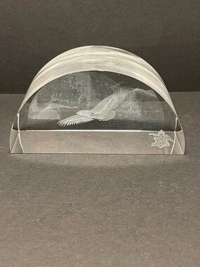 Anheuser-Busch 3-D Etched Soaring Eagle Crystal Paperweight - Clear